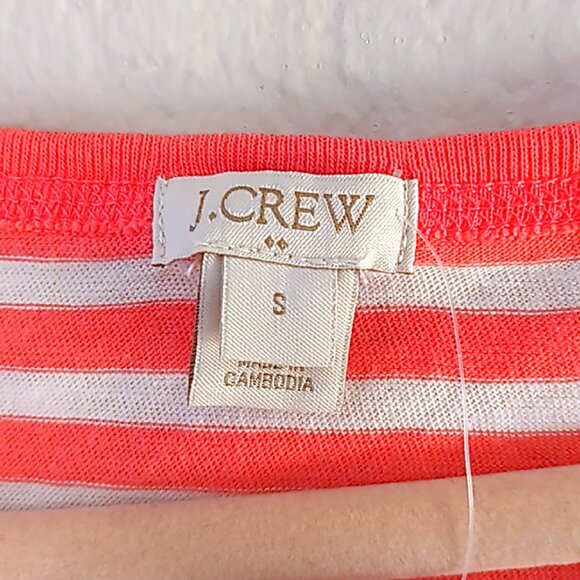 J. CREW Women's Pink & White Striped Sleeveless Tank Top Stretchy Size Small - Picture 4 of 5